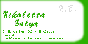 nikoletta bolya business card